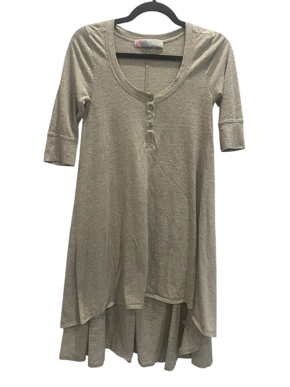Free People Beach Henley High-Low Tunic Dress in Heather Grey Small - Picture 1 of 5